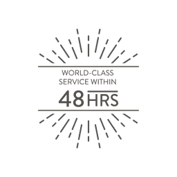 World-class service within 48 hours