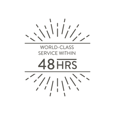 World-class service within 48 hours